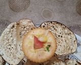 A picture of step 4 of Monaco sandwich and papad Chaat.
