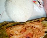 Foto langkah ke 6 dari resep Pepes Ikan asin (gerih) dan jamur tiram.