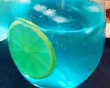 A picture of step 3 of Butterfly pea honey drink.