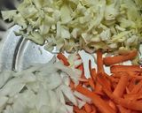 A picture of step 1 of Vegetable frankie.