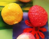 A picture of step 3 of Coconut Sweets (With Thandai and Roohafza flavour).