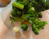 A picture of step 3 of Boiled purple sprouting broccoli with ginger and soy sauce in 5 mins.