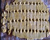 A picture of step 3 of California Farm Fresh Made Bowtie Pasta and Squid Rabas Tappas.