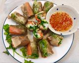 Hình bước làm 8 của món Gỏi tép cuốn rau