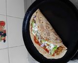 A picture of step 5 of Keema kathi roll.