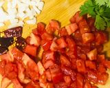A picture of step 1 of Tomato peanut chutney with dash of Radish.