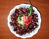 A picture of step 2 of Mexican bhel 🫑🍋🍅🧀.