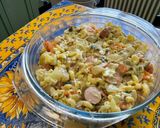 Une image de l'étape 15 de Pâtes d’Alsace aux légumes sautés, saucisses et emmental.