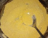 A picture of step 1 of Besan Milk Burfi from ghee residue.