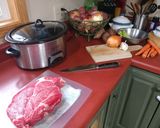 A picture of step 1 of Low Carb Slowcooker Beef Stew.