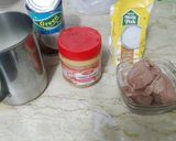 A picture of step 1 of Peanut butter chocolate milkshake.