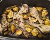 A picture of step 2 of Greek baked chicken and potatoes.