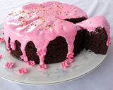 Foto langkah ke 11 dari resep Brownies Kukus with Strawberry Glaze.