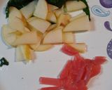 A picture of step 1 of Hotdogs with Mustard Green, Apple Slaw.
