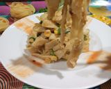 A picture of step 8 of Alfredo pasta.