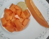 A picture of step 2 of Sweet Papaya --- Just Fruit & Me.