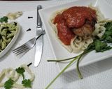 A picture of step 9 of Fish pasta with purely homemade pasta strips.