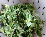 A picture of step 1 of Pudina chutney.