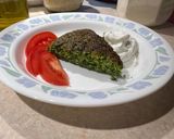 A picture of step 2 of Kuku Sabzi (vegetable kuku).