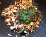 A picture of step 5 of Palak paneer fried rice.