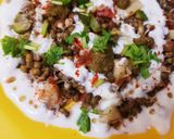 A picture of step 2 of Curd sprouts chaat.