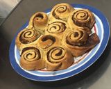 A picture of step 4 of Cinnamon rolls😋.