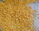 A picture of step 1 of Moong Dal Halwa.