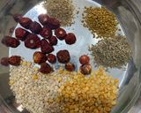 A picture of step 1 of Sambar powder - store it in jar.