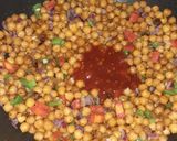 A picture of step 3 of Chilli Chana with tea.