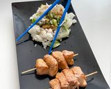Une image de l'étape 6 de Brochettes de poulet teriyaki et riz sauté au chou pak choy.
