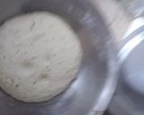 A picture of step 3 of Aloa ke smosa with red and Chana chutney.