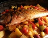 Foto del paso 19 de la receta Chicharro al horno, con cazuela de verduras y olivas