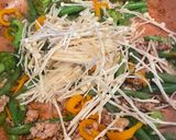 A picture of step 2 of Stir-Fried Vegetables with Enoki Mushrooms.