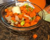 A picture of step 2 of Carrot leek soup with rice noodles.