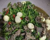 Foto langkah ke 6 dari resep Kangkung Cah Daging Telur Puyuh.