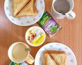 รูปขั้นตอนการทำที่ 2 ของ แซนวิชแฮมชีส🥪 มื้อเช้าฉบับรวดเร็ว