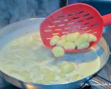 A picture of step 4 of Potato Gnocchi with Creamy Gorgonzola Sauce.