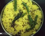 A picture of step 5 of Besan Dhokla.