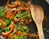 A picture of step 1 of Beef stir fry.