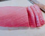 A picture of step 1 of Sashimi (Chutoro) or Sushi with Coarse Salt.