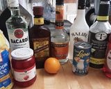 A picture of step 1 of Caribbean Rum Punch.