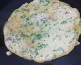 A picture of step 3 of Besan Onion Cheela.