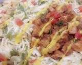 A picture of step 8 of Chicken tikka microni with spicy spaghetti.