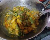 A picture of step 3 of Aloo baingan.