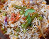 A picture of step 8 of Green Peas biryani.