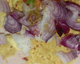 A picture of step 3 of Papad chaat.