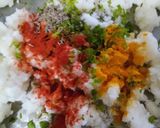 A picture of step 1 of Nivgarya (steamed rice flour puri).