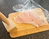 A picture of step 1 of Crispy Chicken Alfredo Penne Pasta.