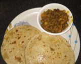 A picture of step 3 of Poranpuri with chana ke sabji.