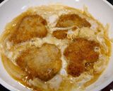 A picture of step 5 of Easy Mini Pork Cutlet Bowl with Soft Onions.